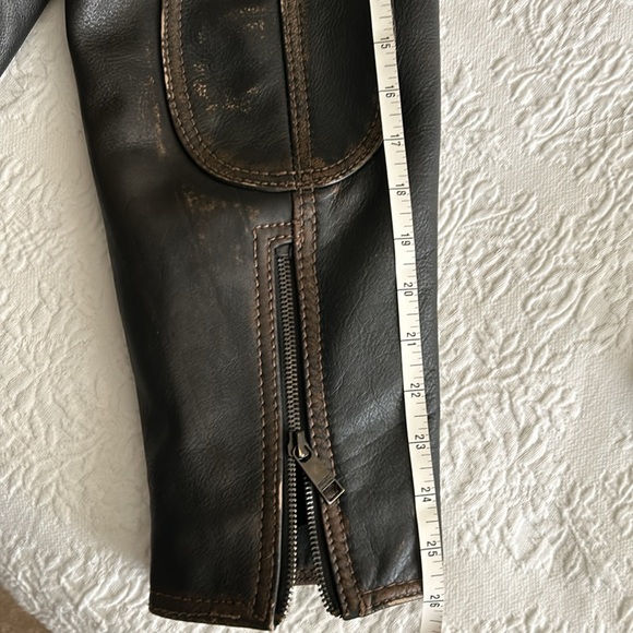 Men’s MarcNY (XL) Dk Brown (inside carry pocket ) LeatherJacket. Zippered cuffs - Picture 8 of 10